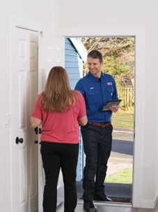 Greeting at door